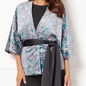 Eva Mendes Sequin Embellished Kimono Jacket Size M